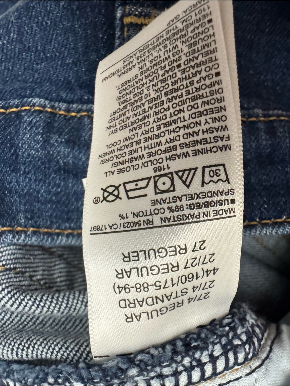Women’s Gap High Rise Stride Jeans in dark denim size 4R/27 - Picture 4 of 4
